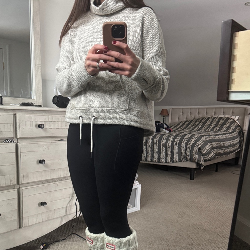 Sweaty Betty Light Gray Cowl Neck Sweater
